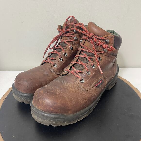 Red Wing Work Boots Men 8Dβ Steel Toe Leather ASTM F2413 Brown EH Safety Boots - Picture 4 of 9